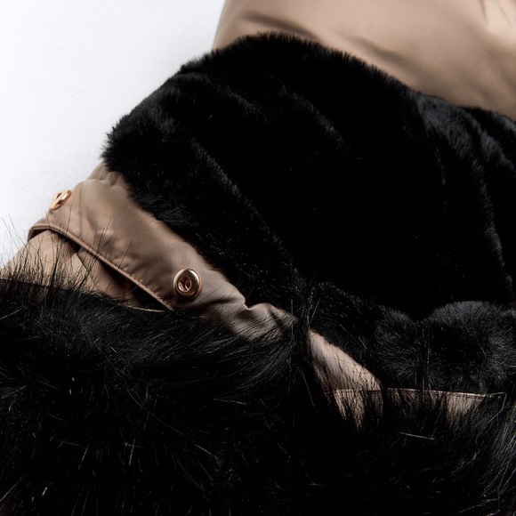 ZARA LONGLINE HOODED QUILTED FEATHER AND DOWN COAT - Picture 11 of 13